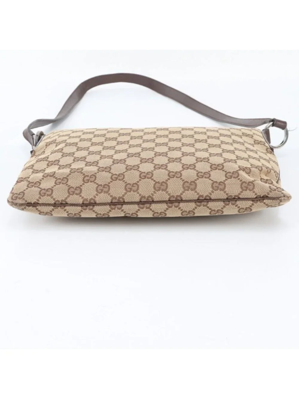 Gucci GG Canvas Leather Shoulder Bag Crossbody Messenger Business Brown